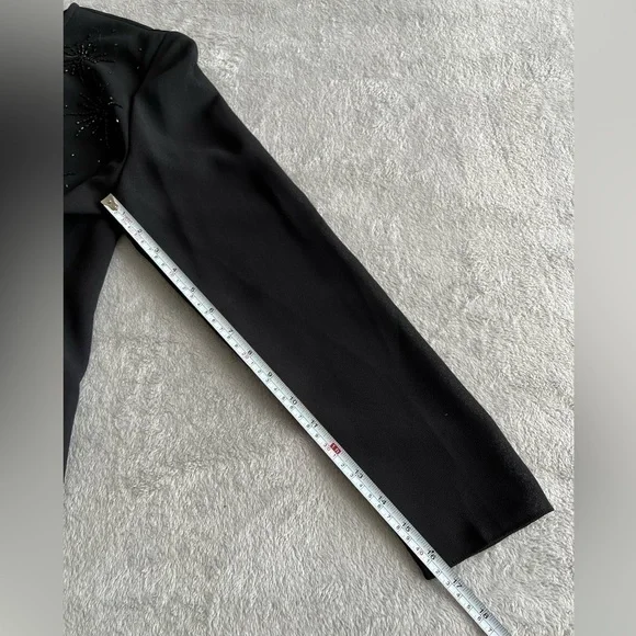 Adrianna Papell Evening Essentials black semi-sheer cardigan - Picture 5 of 7